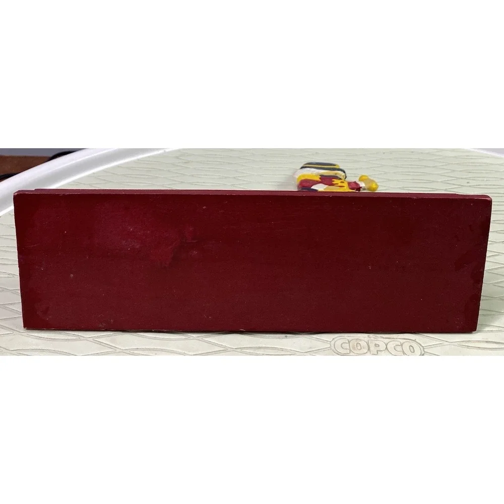 Vintage Cast Iron Nut Cracker Painted‎ on Mounted Wood Base Christmas 6x7.5x2